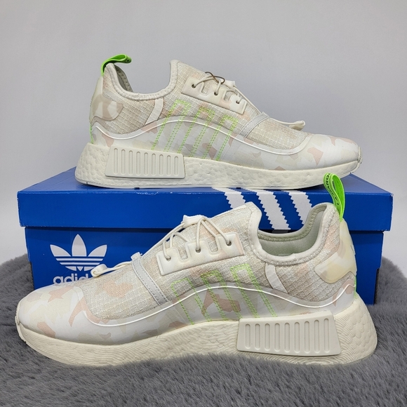 New Adidas NMD_R1 TR 'Off White Solar Green Camo' Men's Running Shoes Size 10 - Picture 5 of 7